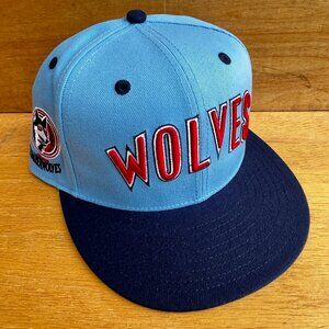 MITCHELL & NESS NBA MINNESOTA TIMBERWOLVES WORDMARK LOGO FITTED 7 3/8 HAT NEW